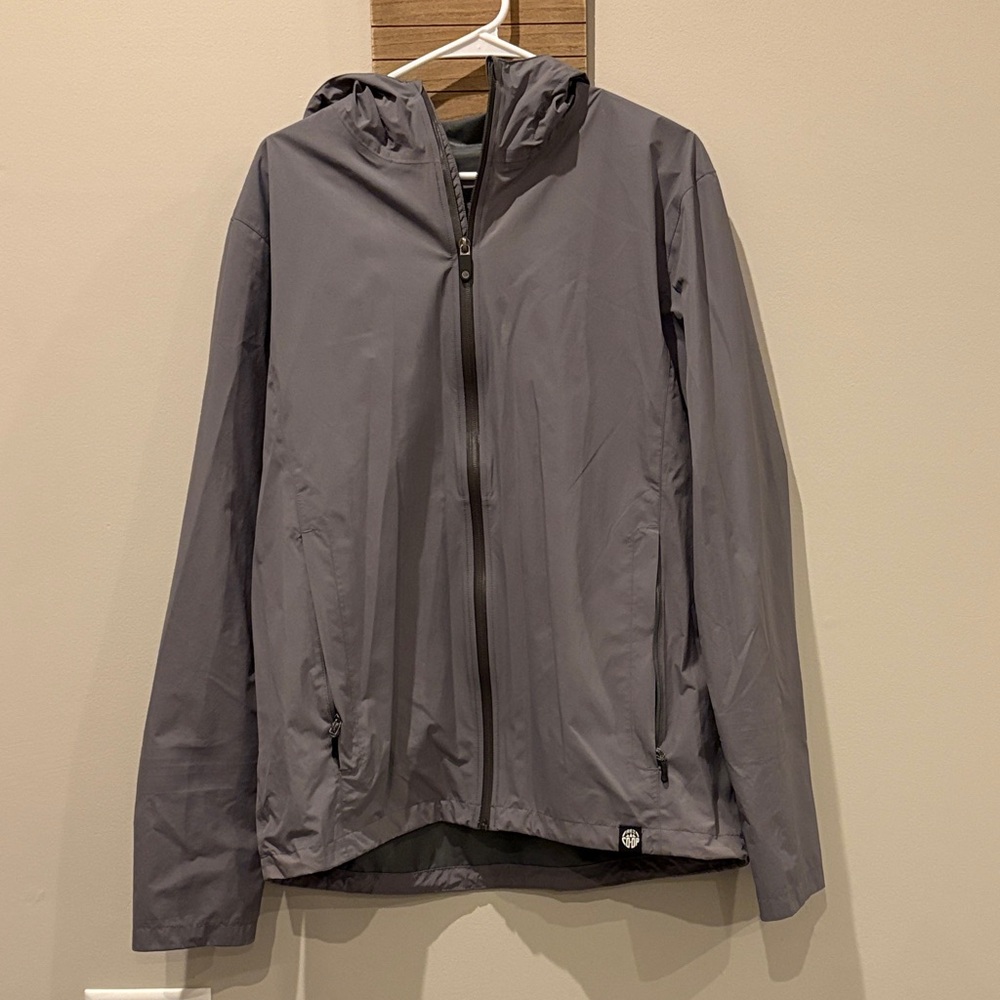 Men's Charcoal Hooded Raincoat